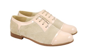 Pantofi dama casual din piele naturala BEJ - RUT2LACBEJ