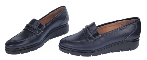 Pantofi dama casual din piele naturala, bleumarin inchis - P105BLBOX - Img 5