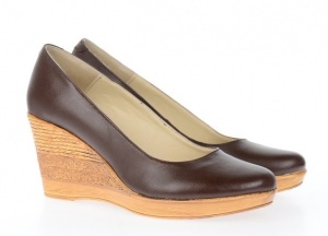 Pantofi dama casual din piele naturala box , cu platforma de 7 cm - MARA ROSU P3550M - Img 2