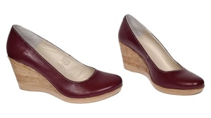 Pantofi dama casual din piele naturala box cu platforma de 7 cm MARA Visiniu - Img 6