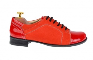 Pantofi dama casual din piele naturala, Made in Romania, BOB Rosu, P53RR - Img 4