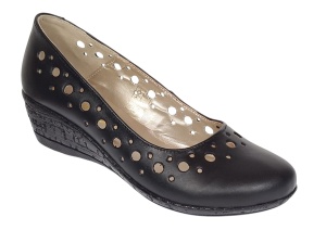 Pantofi dama, casual, din piele naturala negru box, cu platforma de 5 cm - MALTAN - Img 8