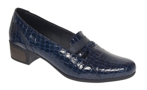 Pantofi dama comozi casual din piele naturala bleumarin croco P18CRBL - Img 5
