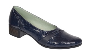Pantofi dama comozi casual din piele naturala bleumarin croco P18LBLCR - Img 5