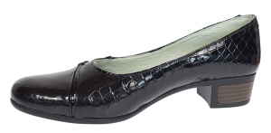 Pantofi dama comozi casual din piele naturala negru croco P18CRLN - Img 3