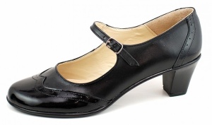 Pantofi dama comozi si eleganti, din piele naturala BOX si LAC, cu toc de 5 sau de 7 cm, P104NL5 - Img 4