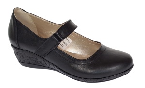 Pantofi dama cu bareta din piele naturala - Model Dans Negru P38N