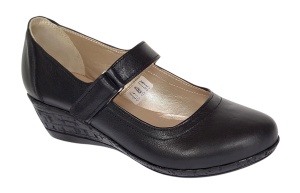 Pantofi dama cu bareta din piele naturala - Model Dans Negru P38N - Img 10
