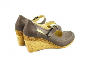 Pantofi dama cu platforma din piele naturala - Foarte comozi P9154G - Img 3