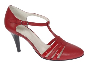 Pantofi dama decupati din piele naturala - Stiletto Rosu NAA11R - Img 5