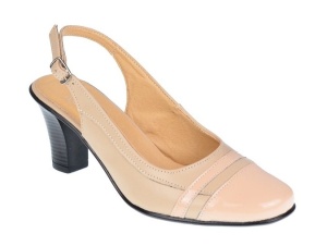 Pantofi dama decupati, eleganti, din piele naturala, cu toc 7cm - S301BEJBEJ