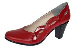 Pantofi dama din piele naturala cu toc de 7cm Katty Rosu P134233RL - Img 4