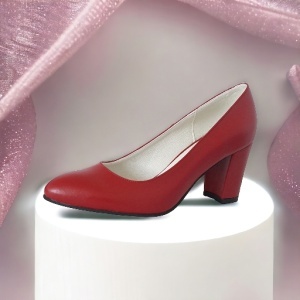 Pantofi dama din piele naturala, rosu Adelle - NA217R - Img 2