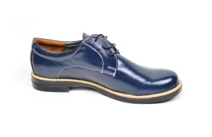 Pantofi dama eleganti casual din piele naturala, de culoare albastra - PBE434 - Img 4