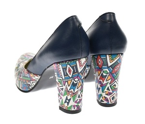 Pantofi dama eleganti din piele naturala bleumarin cu imprimeu, toc 9 cm NAA8BOXCOLOR - Img 5