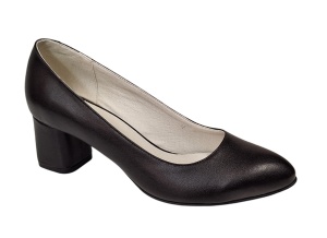 Pantofi dama eleganti din piele naturala box cu toc de 5 cm - Model Negru NA100NP - Img 4