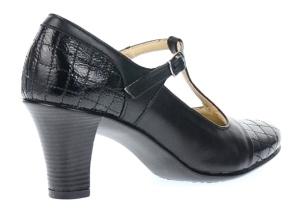 Pantofi dama eleganti din piele naturala cu bareta si varf lac - LP50N - Img 4