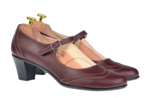 Pantofi dama eleganti din piele naturala grena - P104GRN - Img 2