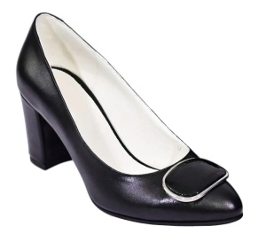 Pantofi dama office eleganti din piele naturala cu toc de 7cm - Model Arinna Negru - Img 8