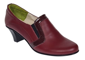 Pantofi de dama eleganti din piele naturala grena cu toc de 5 cm P72VIS - Img 3