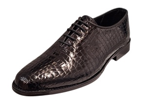 Pantofi eleganti barbati din piele naturala croco lac - Model Donato Negru - Img 8