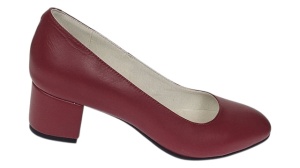 Pantofi eleganti dama din piele naturala box, toc 5 cm - NA73GRENA - Img 3