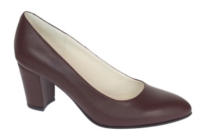 Pantofi eleganti dama din piele naturala box, toc 7 cm - Model Selena NA87BORDOP - Img 6