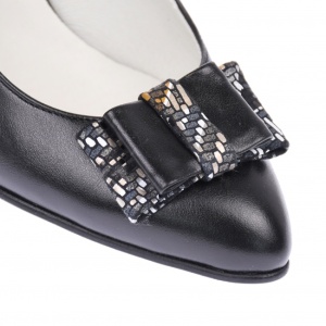 Pantofi eleganti dama, negri, din piele naturala box, toc 6 cm - NA41NEGRU - Img 6
