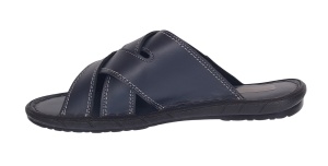 Papuci barbati din piele naturala de culoare bleumarin - GKR74BL - Img 3