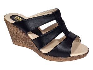 Papuci dama negri din piele naturala cu platforme de 7cm - RO214N - Img 7
