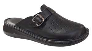 Saboti medicali dama din piele naturala de culoare neagra Med-Line RSY04N