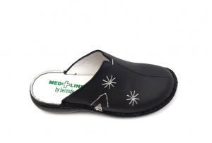Saboti medicali femei, negri din piele naturala box Med-Line BR298N - Img 3