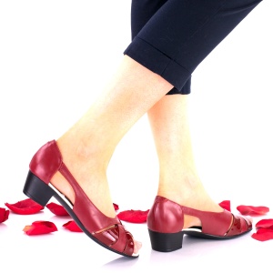 Sandale casual din piele naturala toc 3 cm - NA227RPL - Img 3