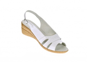 Sandale dama albe din piele naturala box, platforme de 5cm, S4ALBBOX - Img 2