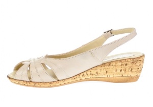 Sandale dama bej din piele naturala, cu platforme de 5cm - S52B - Img 2
