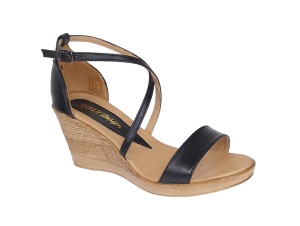 Sandale dama casual elegante din piele naturala Negru S7N2 - Img 4