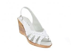 Sandale dama cu platforma S88ALB - Made in Romania - Img 4