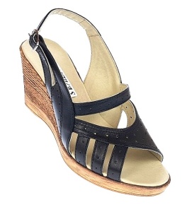 Sandale dama de vara cu platforme de 7 cm, din piele naturala, neagra, S64NBOX - Img 5