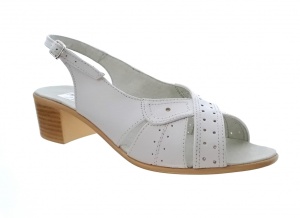 Sandale dama de vara cu toc de 5 cm, din piele naturala, neagra, S25ABOX - Img 3