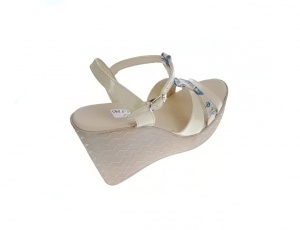 Sandale dama, din piele naturala, Bej - Lac, Color, cu platforme de 11 cm, S49BLCOLOR - Img 2