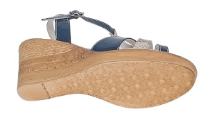 Sandale dama, din piele naturala cu platforme de 7.5cm Albastru S47LACBL - Img 8