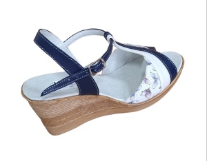 Sandale dama din piele naturala, cu platforme de 7 cm, Albastru, MVS71BLMCOL - Img 6