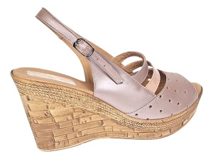 Sandale dama din piele naturala cu platforme de 8.5 cm Nude BVS46NUDL - Img 4