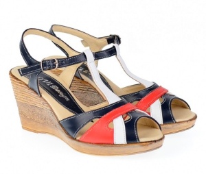 Sandale dama din piele naturala cu toc de 7cm S50RABL - Img 5