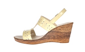 Sandale dama din piele naturala lac, culoare bej, platforme de 8 cm - S46BEJLAC - Img 4