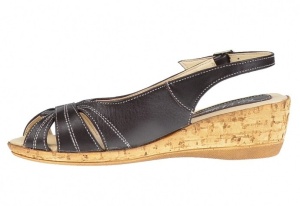 Sandale dama, din piele naturala, maro, cu platforma de 4cm - S52M - Img 3