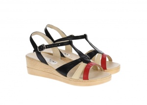 Sandale dama din piele naturala, negru, bej, rosu, box, S21R