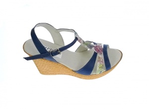 Sandale dama, din piele naturala, Toc 8 cm, Albastru, Color 2, S47BL2 - Img 3