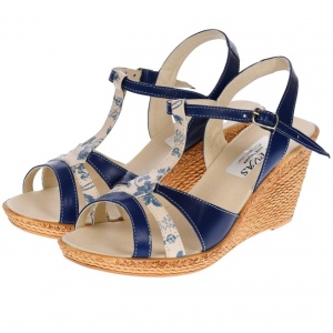 Sandale dama, din piele naturala, Toc 8 cm, Albastru Indigo, S48BLBOX - Img 4