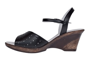 Sandale dama negre din piele naturala cu platforme de 6 cm S5N - Img 2